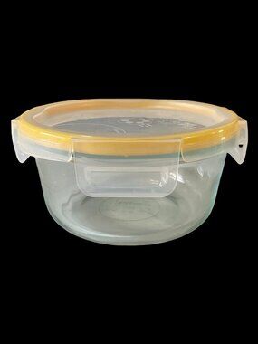 🌻10/$25 - Round Glass Storage Container w/ Yellow Seal